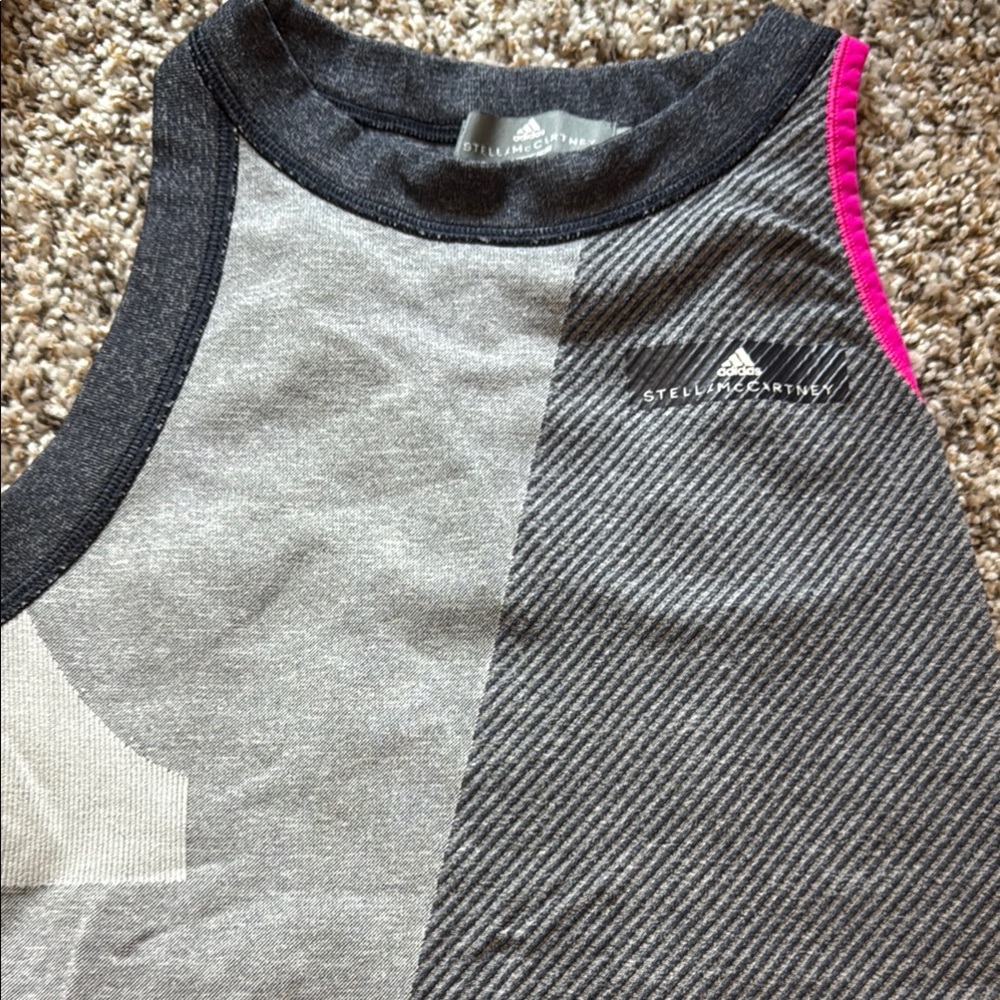 Stella McCartney Gray and Pink Performance Tank Top
